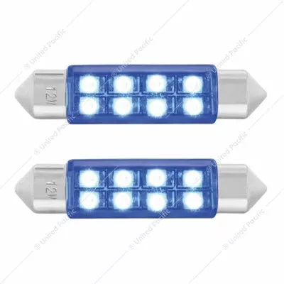 8 SMD High Power Micro LED 211-2 Dome Light Bulb - Blue (2-Pack)