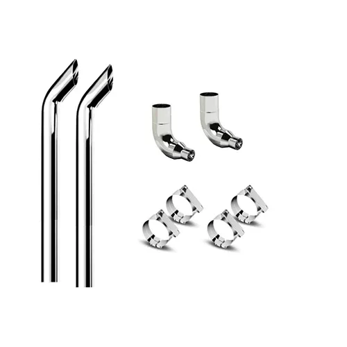 8" x 108" Cowboy Tip 90 Degree Elbows Reduced 5"Exhaust Kit Frieghtliner