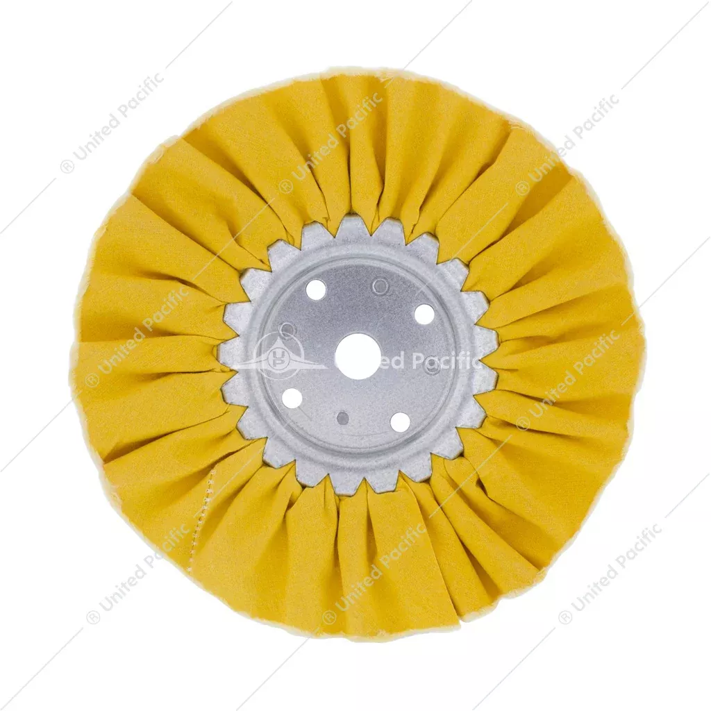 8" YELLOW TREATED AIRWAY BUFF - 5/8" & 1/2" ARBOR