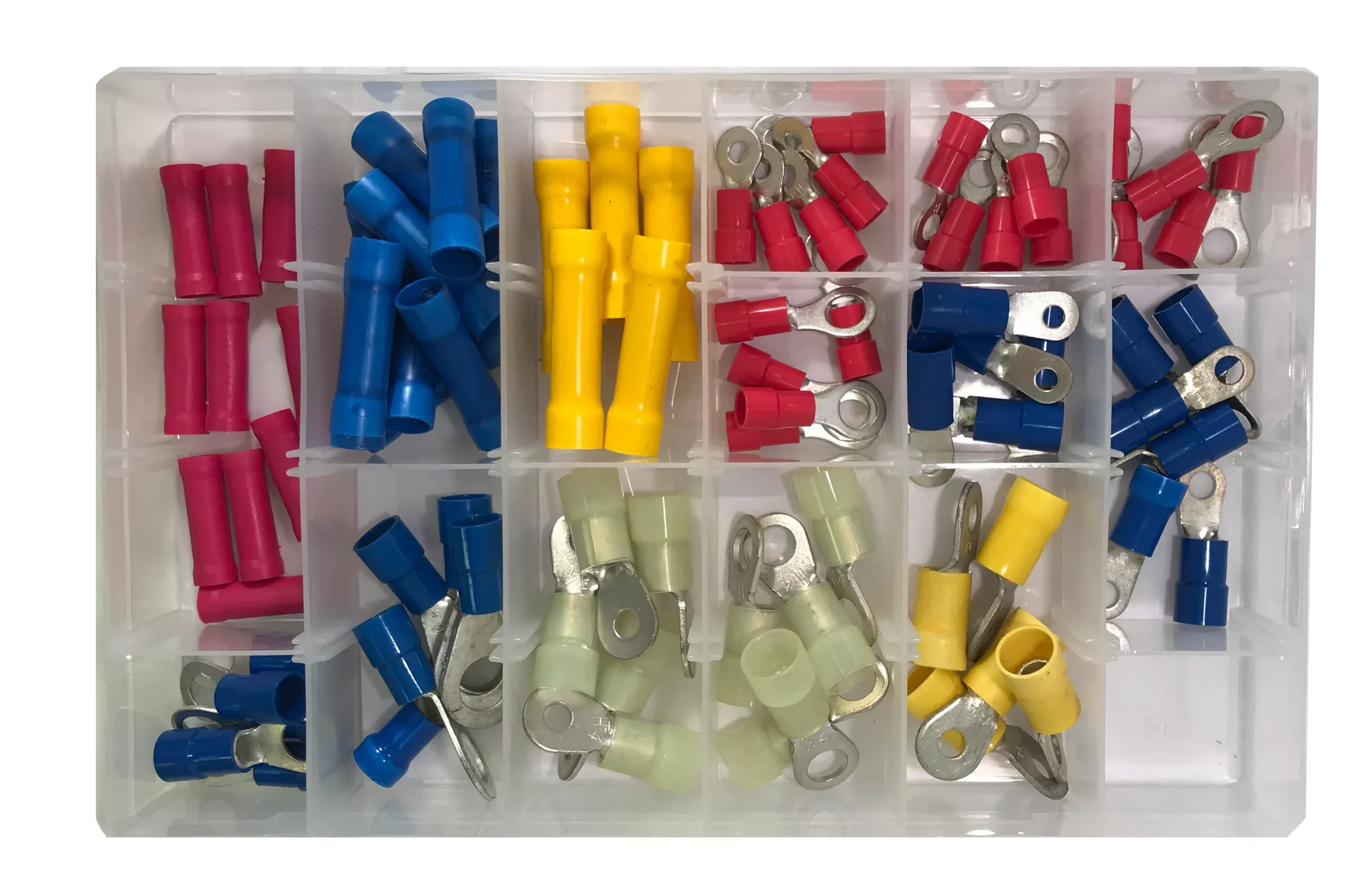 80 Piece Large Gauge Vinyl Insulated Ring Terminal & Butt Connector Assortment Kit