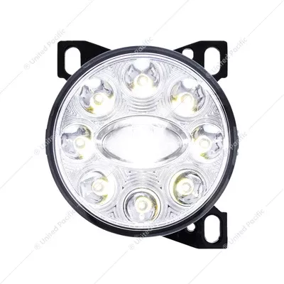 9 LED Chrome Projector Fog Light With LED Position Lights For Peterbilt 579/587 & Kenworth T660