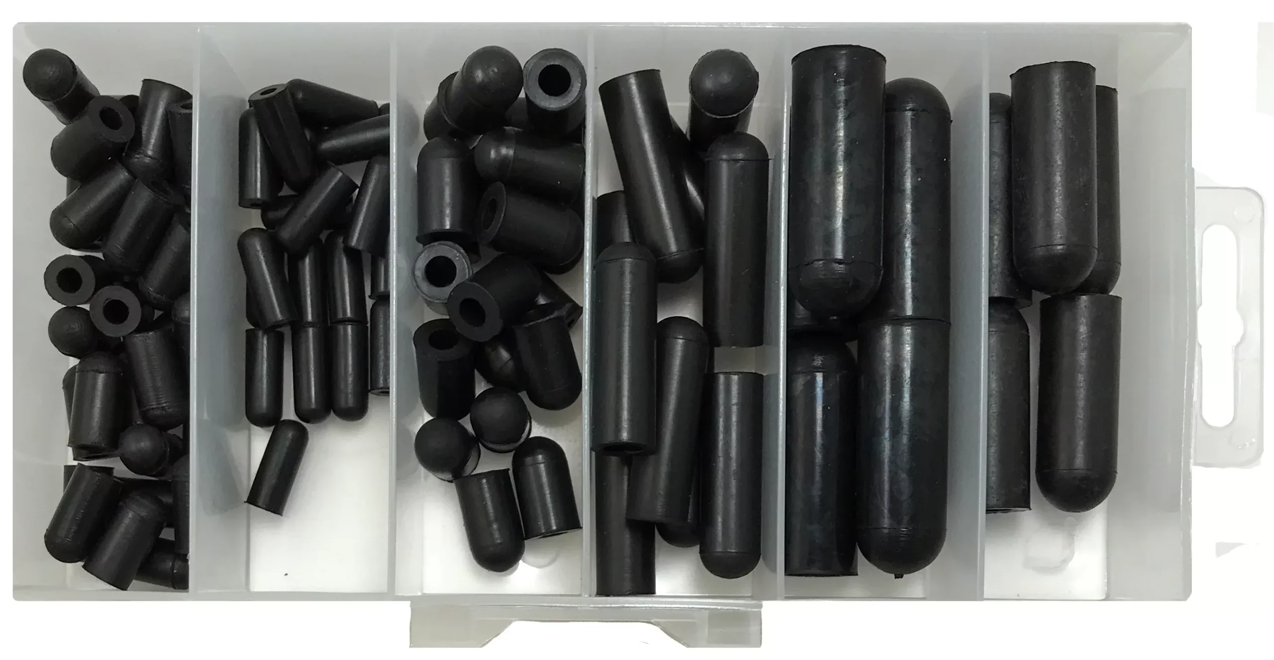 90 Piece Rubber Carburetor & Vacuum Cap Assortment - 6 Different Sizes