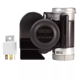 Air Horn Dual Tone 24V 530 & 680Hz Tones 139dB Black Housing