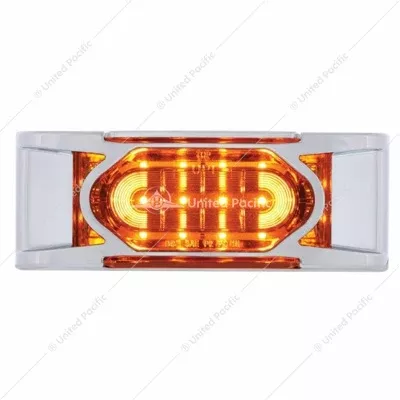Amber 16 LED Reflector Clearance / Marker Light With Chrome Bezel