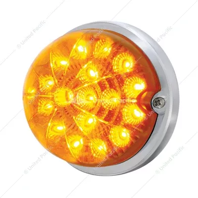 Amber LED & Lens 17 LED Dual Function Watermelon Clear Reflector Flush Mount Kit With Low Profile Bezel