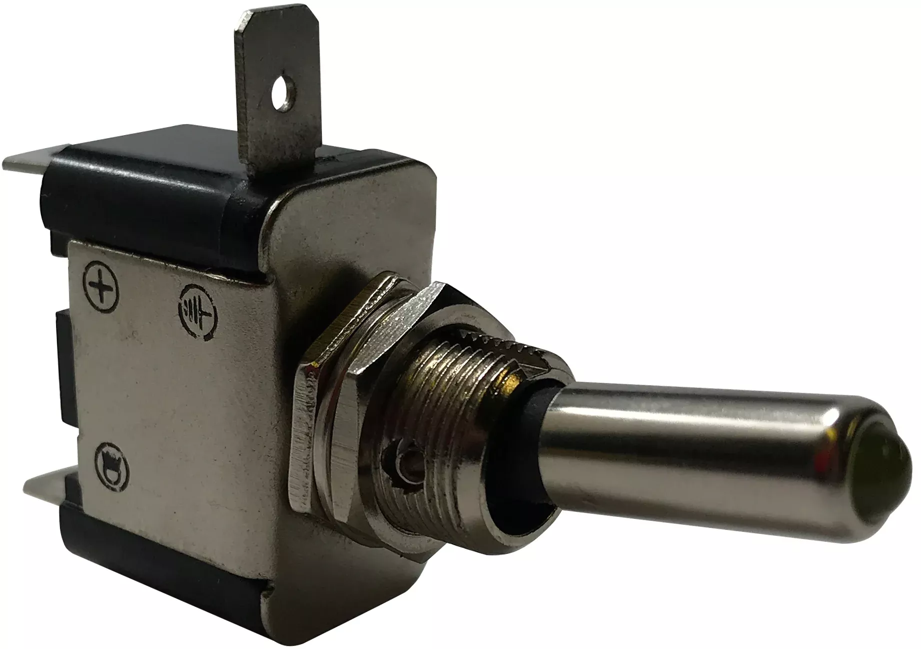 Amber LED Toggle Switch - SPST ON/OFF - 20A @ 12V - Fits 12.5mm Hole - 1 or 2 Pack