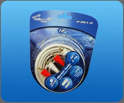 AUDIOPIPE MARINE OXYGEN FREE 12' WHITE 2 CHANNEL RCA AUDIO CABLE
