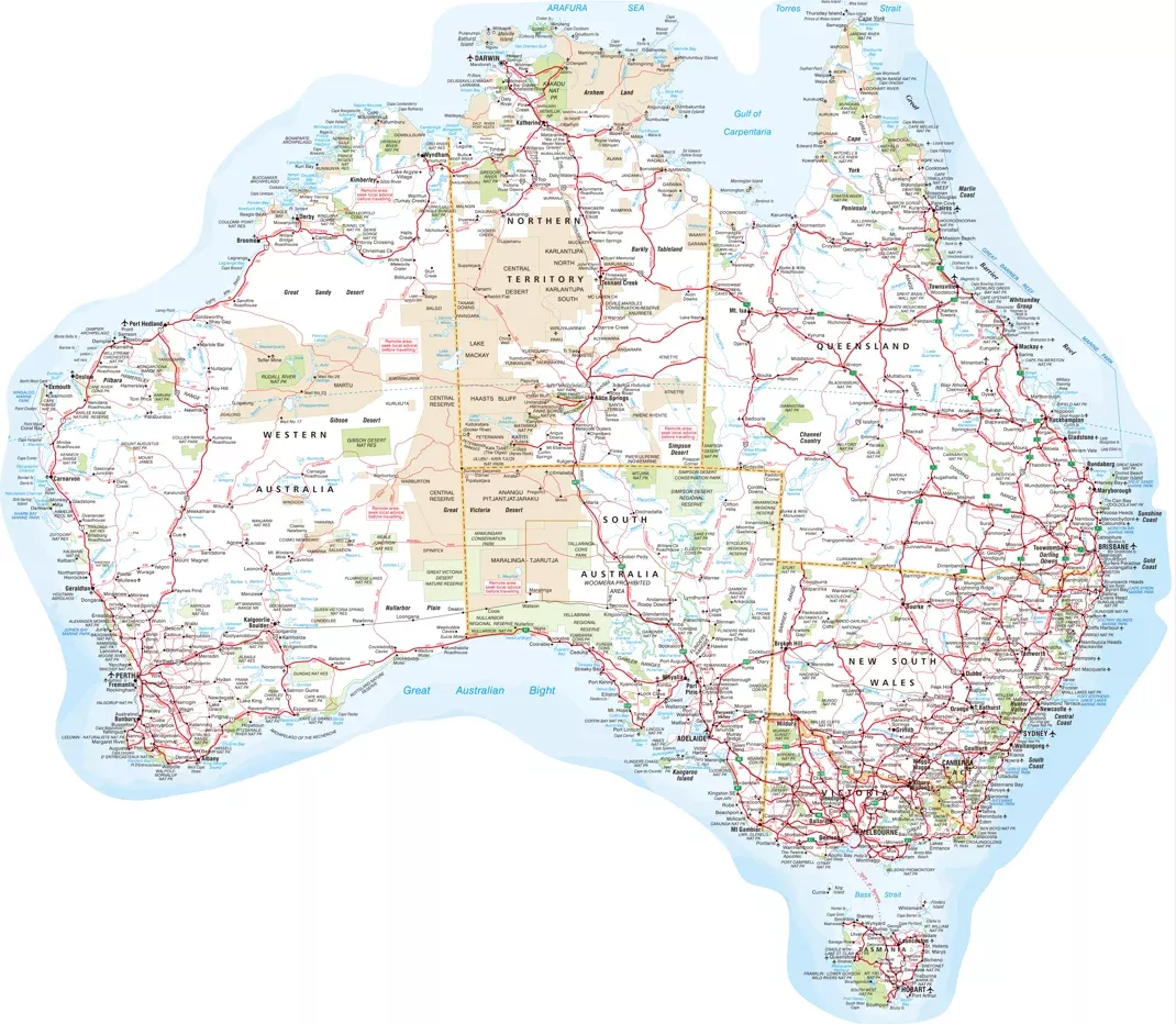AUSTRALIAN MAP STICKER 43CM X 37CM