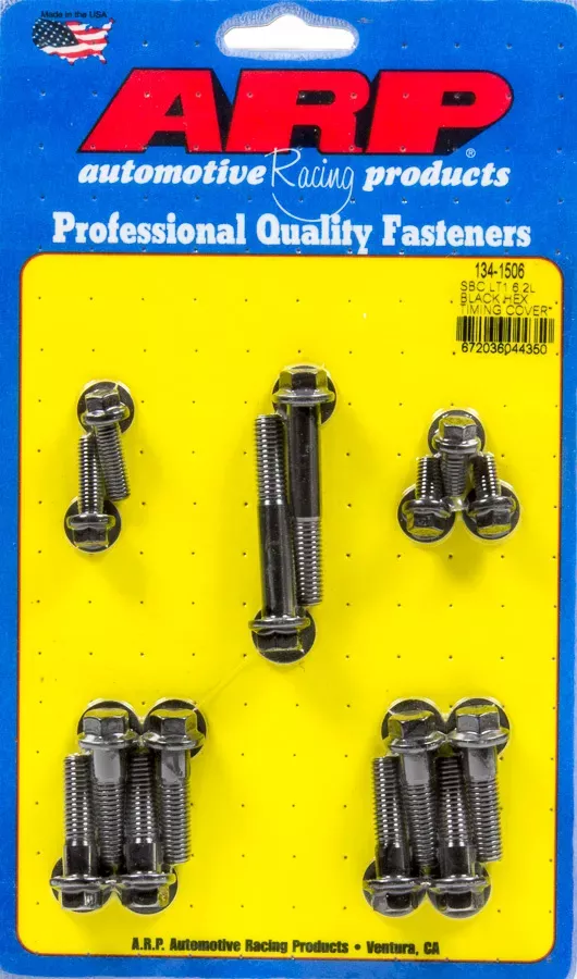 Auto Racing Products - 134-1506 -Timing Cover Bolt Kit Compatible with/Replacement for GM LT1 6.2L 6pt
