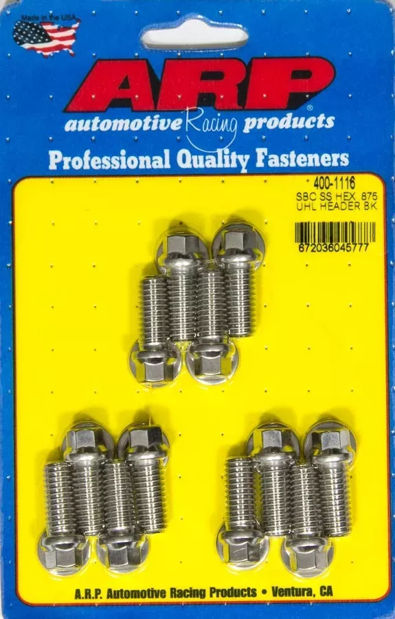 Auto Racing Products -ARP 400-1116 Header Bolt Kit (6pt.3/8 x .875 UHL (12))