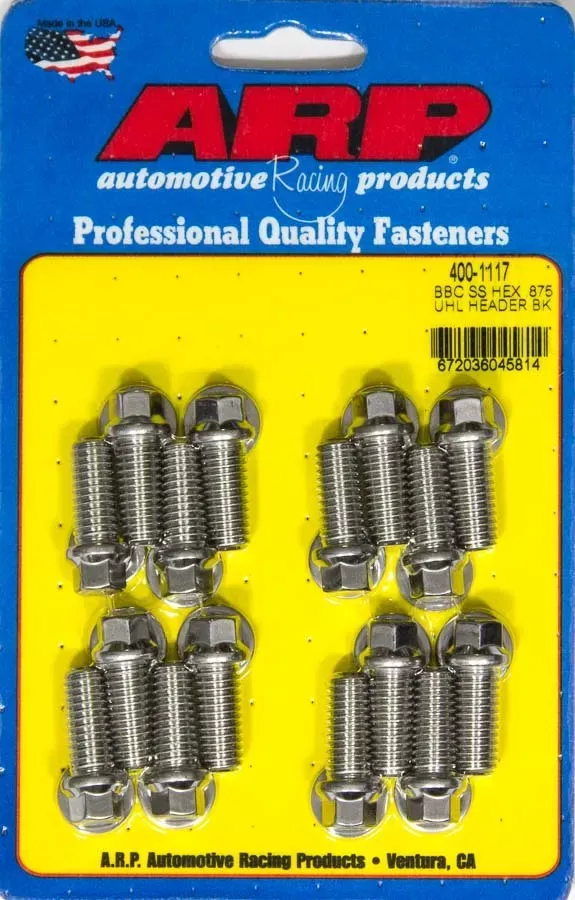 Auto Racing Products -ARP 400-1117 Header Bolt Kit (6pt.3/8 x .875 UHL (16))