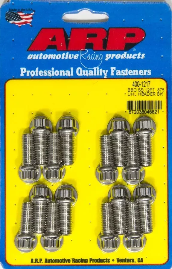 Auto Racing Products -ARP 400-1217 Header Bolt Kit (12pt.3/8 x .875 UHL (16))