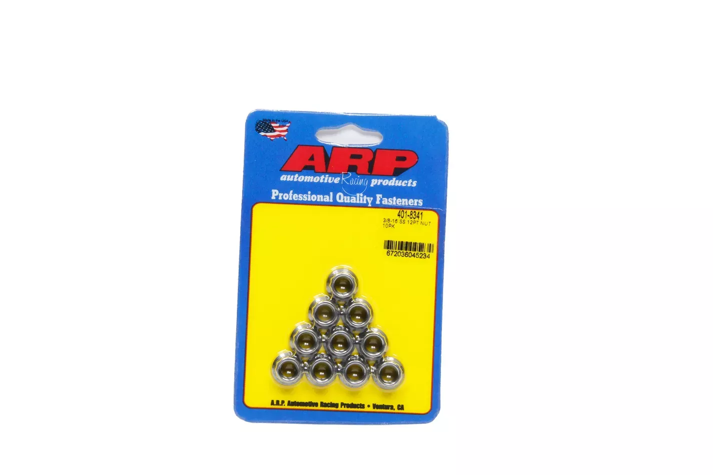 Auto Racing Products -ARP 401-8341 Nut Kit (3/8-16 SS 12pt nut)