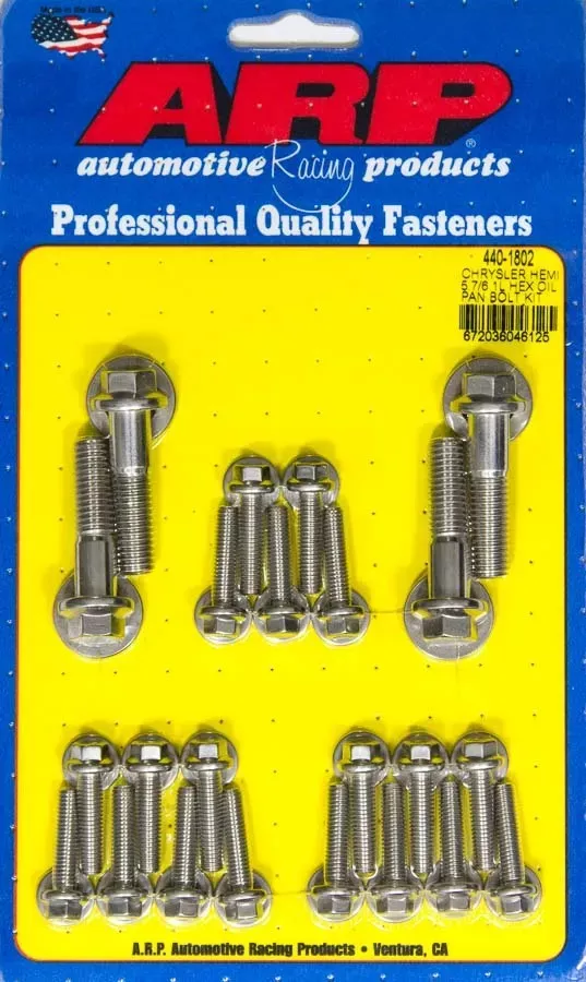 Auto Racing Products -ARP 440-1802 Oil Pan Bolt Kit (Oil Pan 6pt Compatible with/Replacement for Mopar 5.7L/6.1L Hemi)