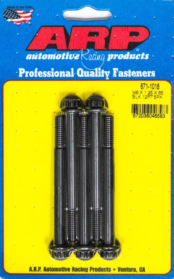 Auto Racing Products -ARP 671-1018 Bolt Kit (12pt. (5)8mm x 1.25 x 85mm)