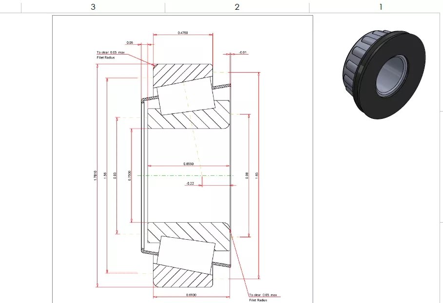 Bearing, Tapered Roller, With Seal