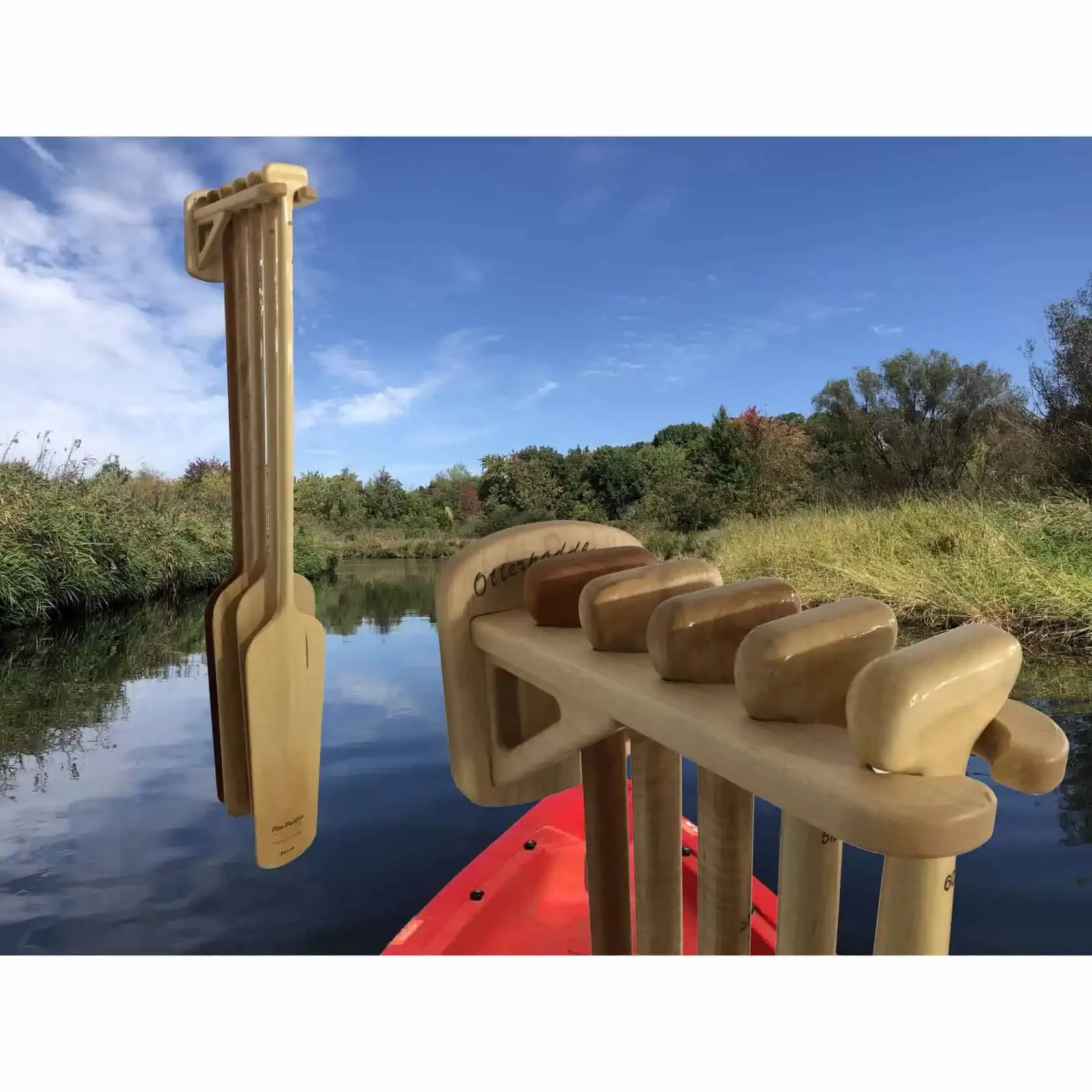 Best 5 Position Review Solid Wood Kayak & Canoe Paddle Holder made in USA