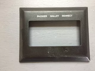 Black 3 Gang Bezel Face Plate (Shower, Galley, Indirect)