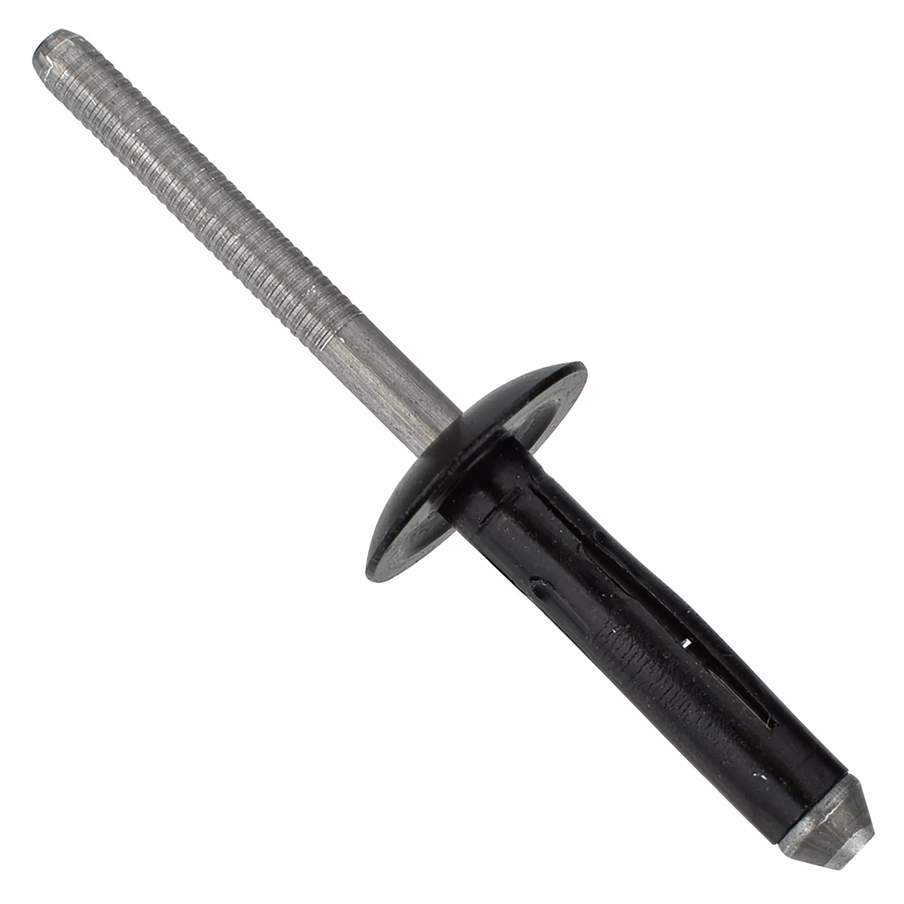 Black Aluminum Bumper Cover Rivets Mandrel Retainer - 1/4" Dia. - 11/16" Flange - 15 Pack