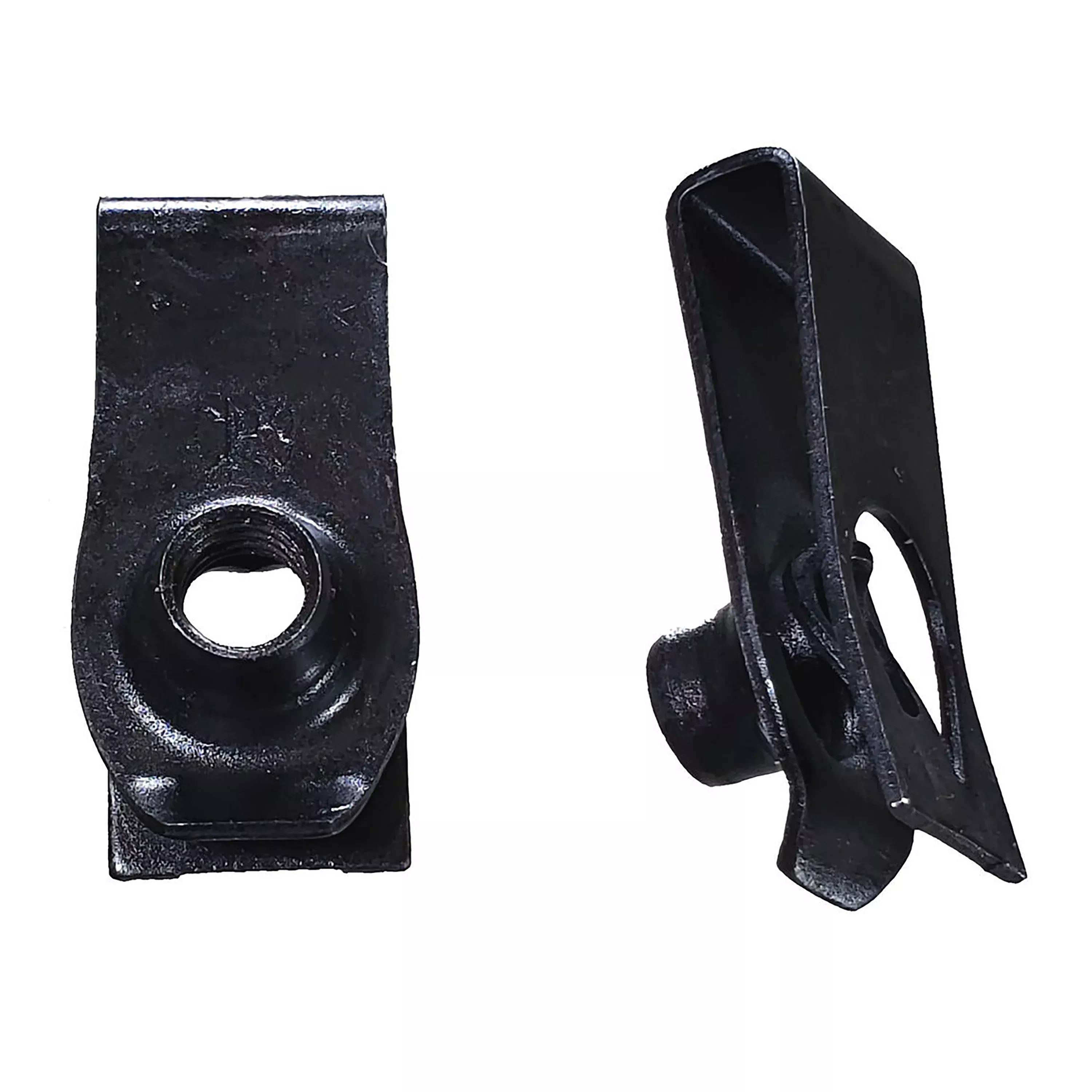 Black Long Extruded "U" Nuts - 6-1.0 MM Screw Size - 1 MM - 2.5 MM Panel - 25 Pack