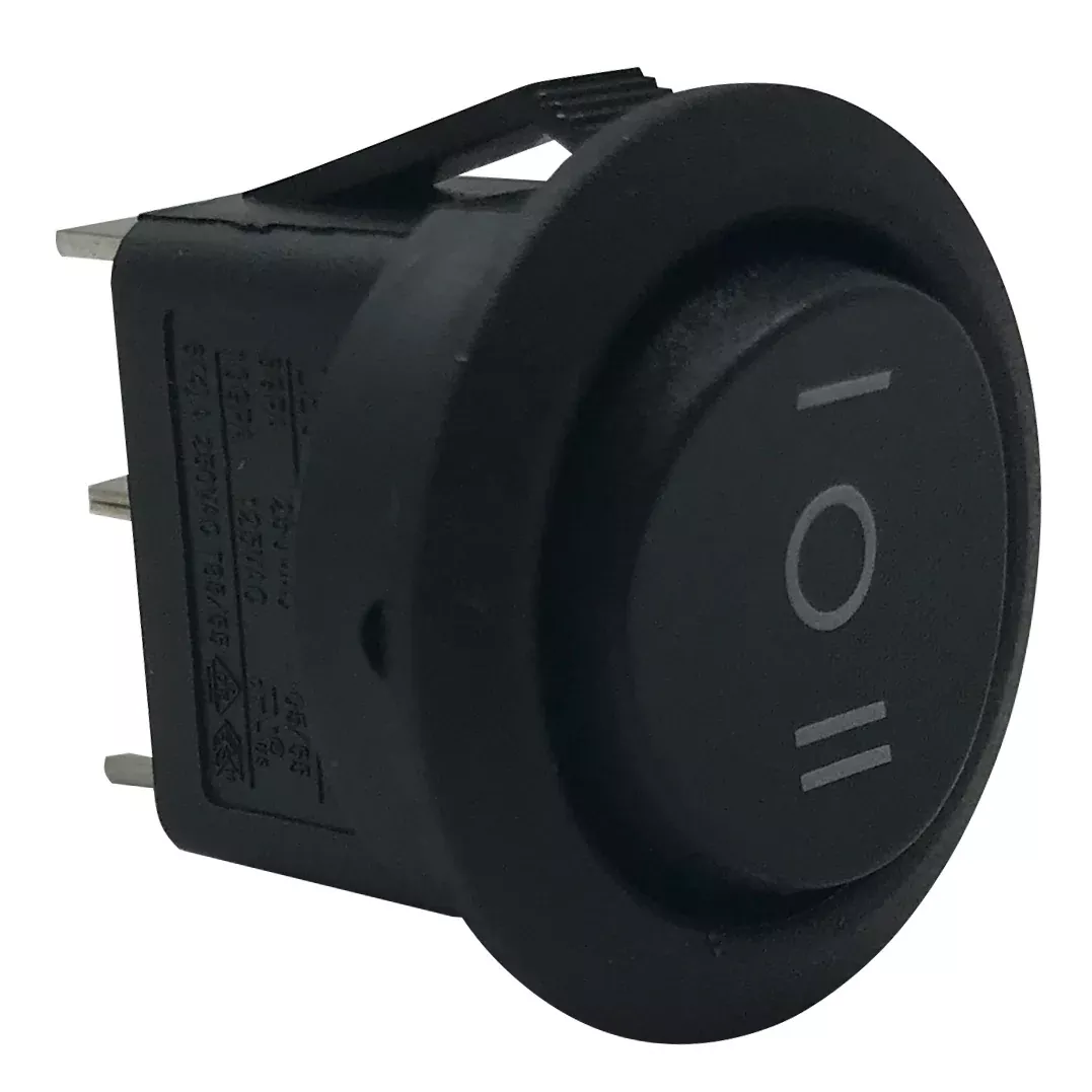 Black Non-Illuminated Momentary MOM-OFF-MOM Round Rocker Switch 12V - 1 or 4 Pack
