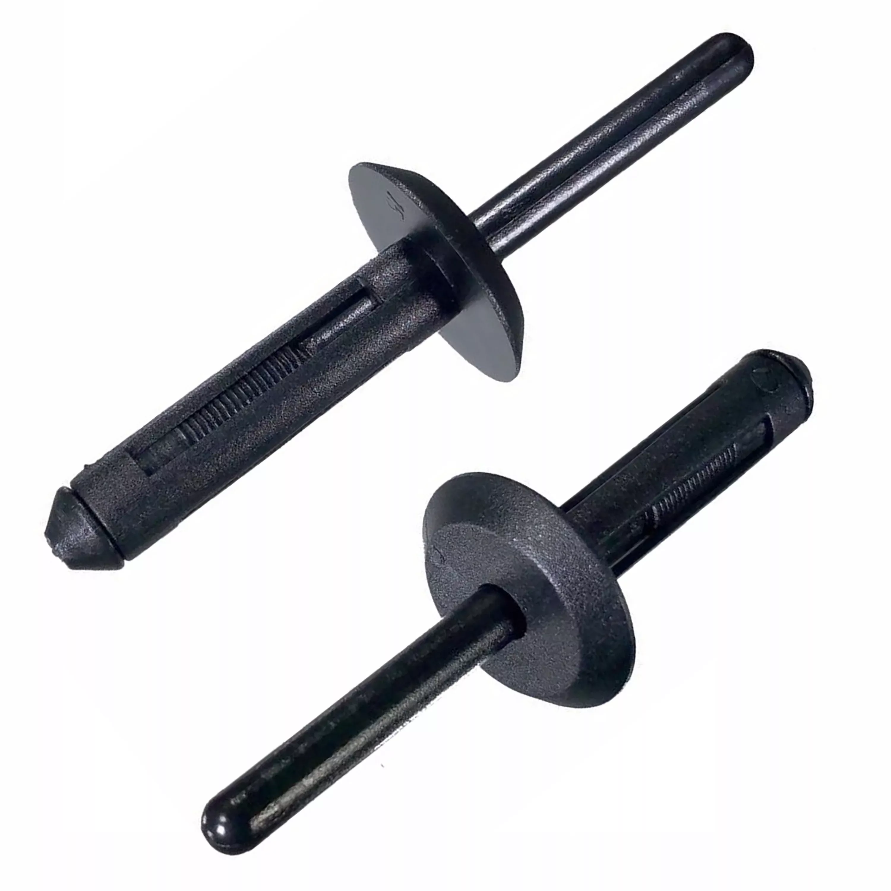 Black Nylon Blind Rivets Mandrel Retainer - 1/4" Dia. - 21/32" Flange - 25 Pack