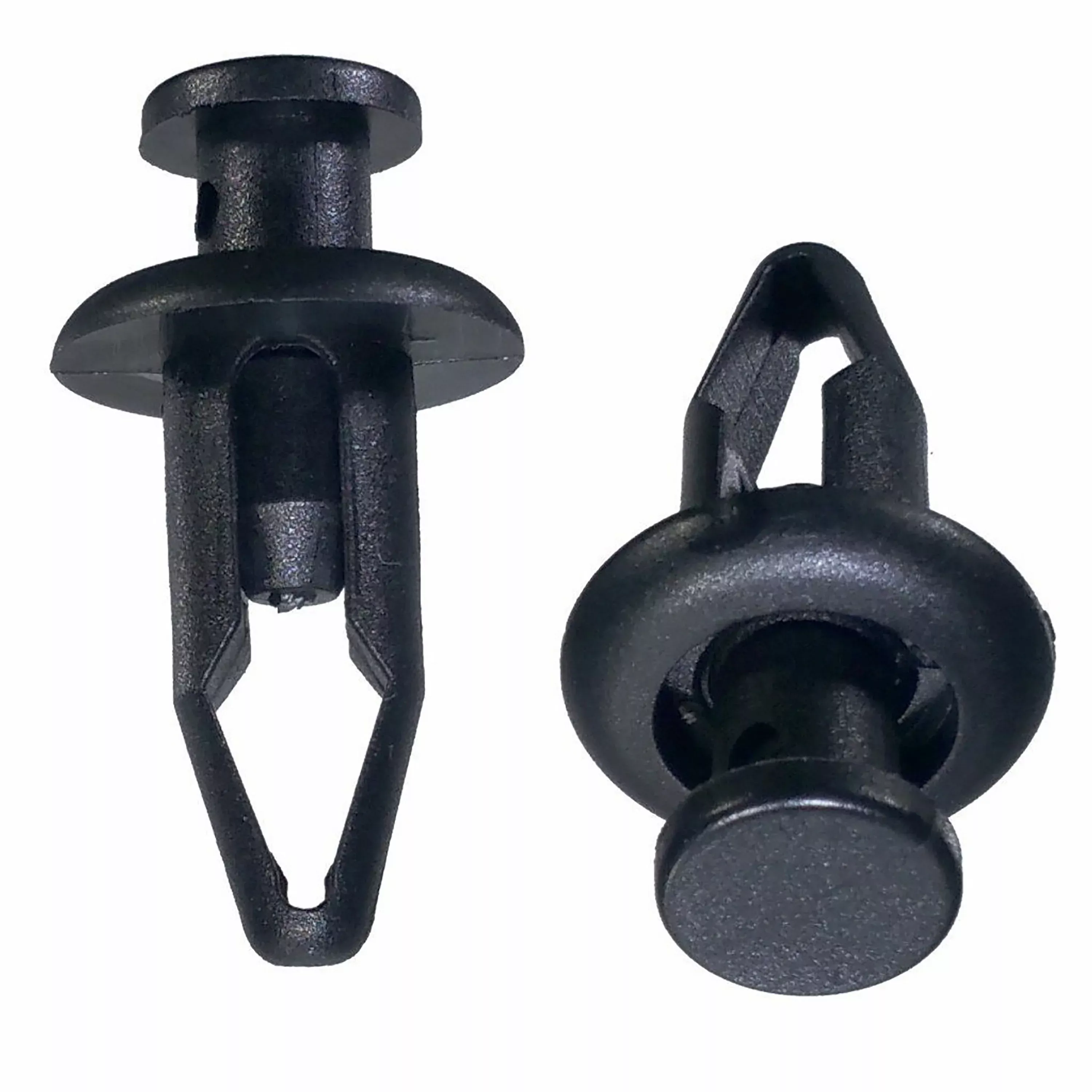Black Nylon Body Side Moulding Push Retainer - 5/16" Hole 20 MM Stem 16 MM Flange - 25 Pack