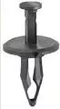 Black Nylon Bumper Fascia Retainer, Head Diameter: 1, Shoulder Length: 1/8, Stem Length: 1, F