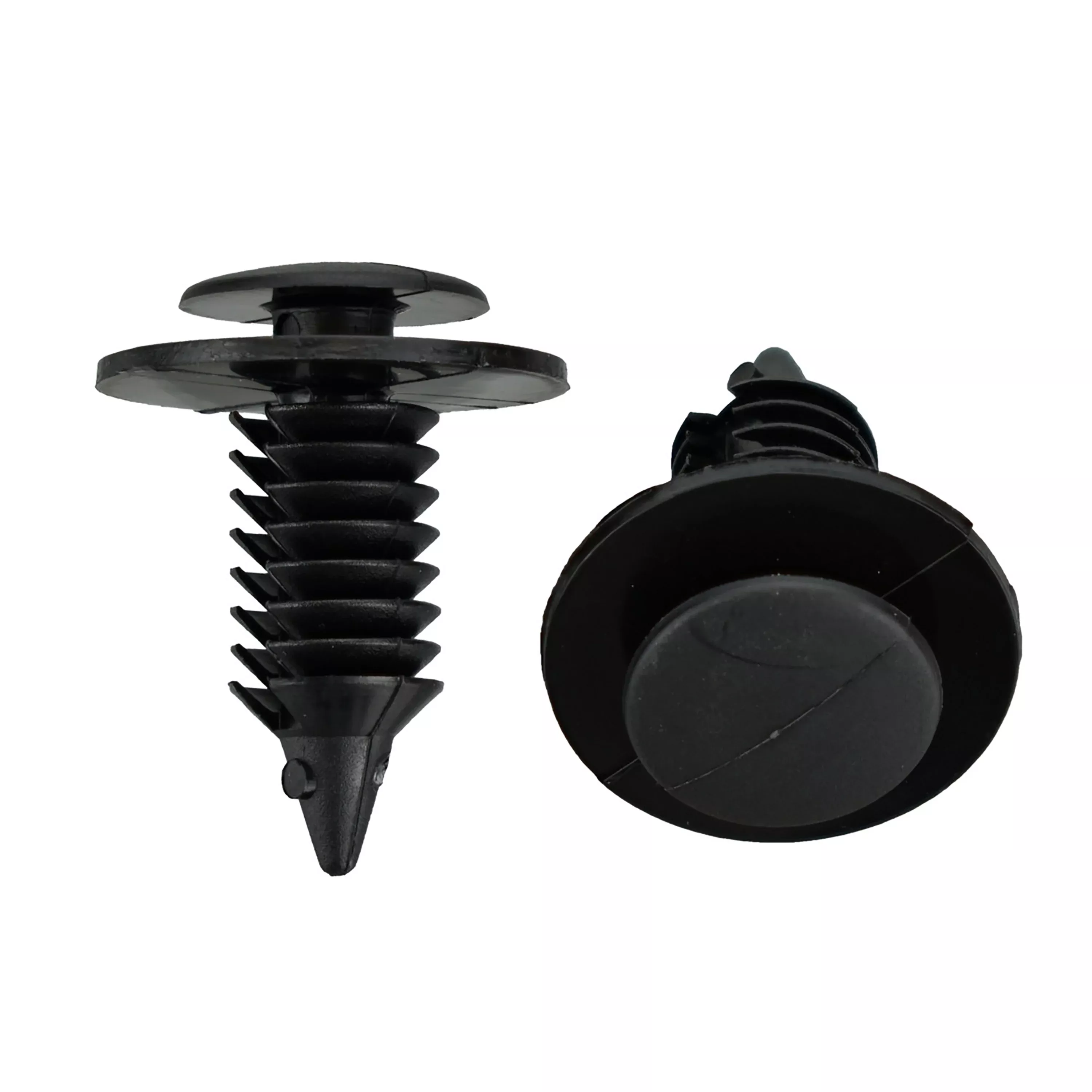 Black Nylon Door Trim Panel Clip Retainer - 7 MM Hole 19 MM Stem 12.5 MM Head - 50 Pack