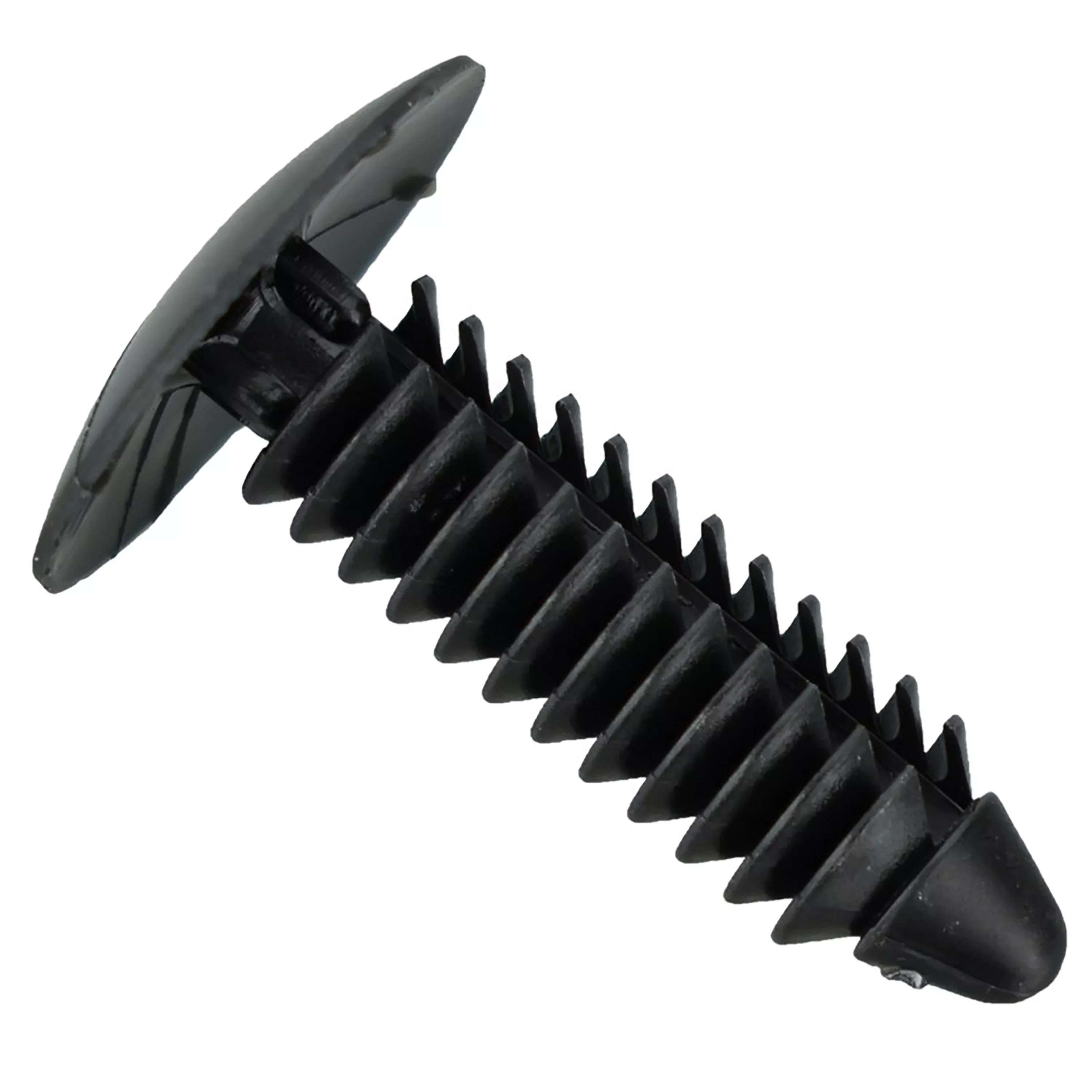 Black Nylon Engine Splash Shield Clip Retainers - 1/4" Hole - 1 1/16" Stem - 50 Pack
