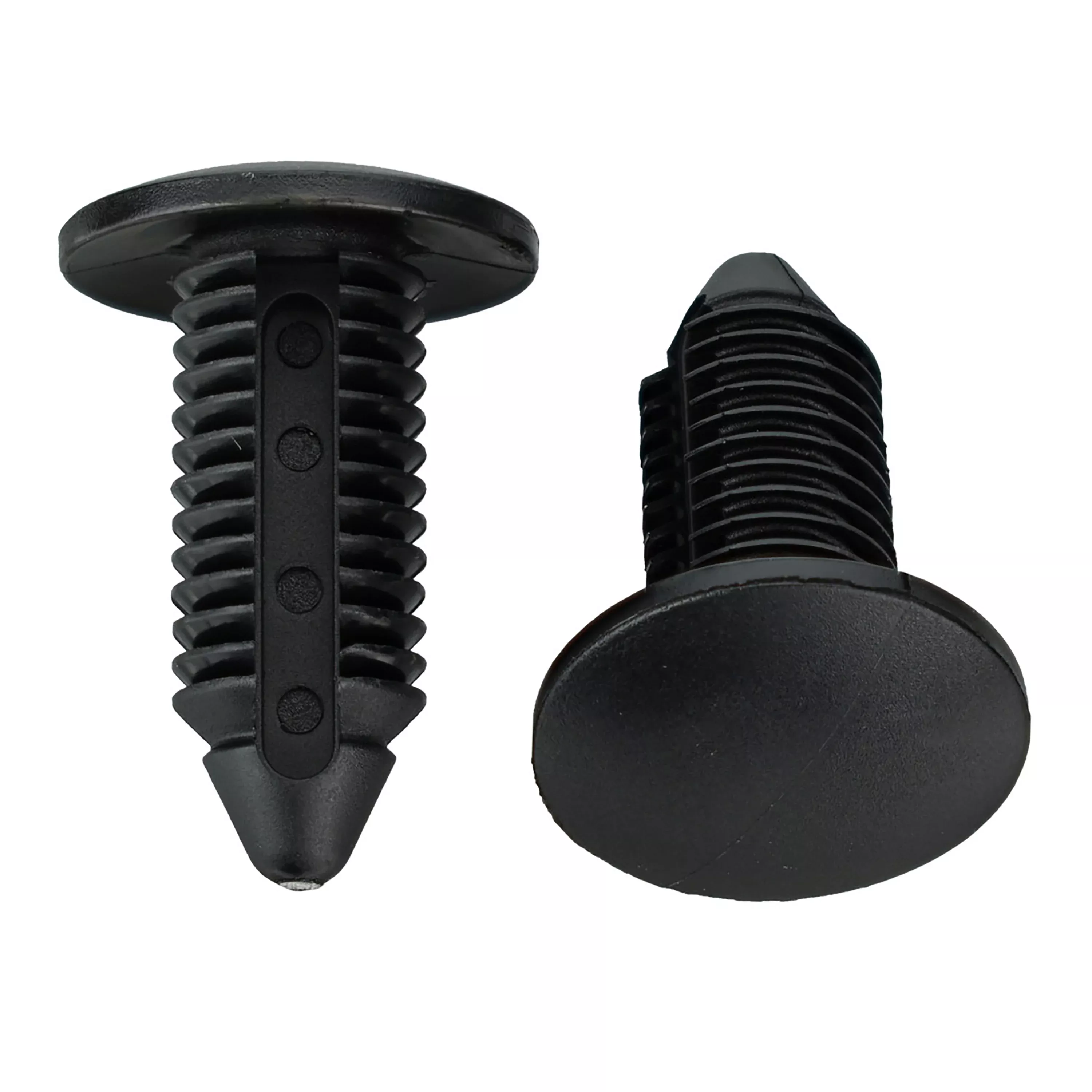 Black Nylon Fascia Bumper Clip Retainers - 25/64" Hole - 30mm Stem - 22mm Head - 50 Pack