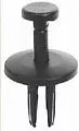 Black Nylon Front Fender Mud Skirt & Fender Liner Push-Type Retainer Head Dia: 11/16", Stem Length - 25 or 100 Pack