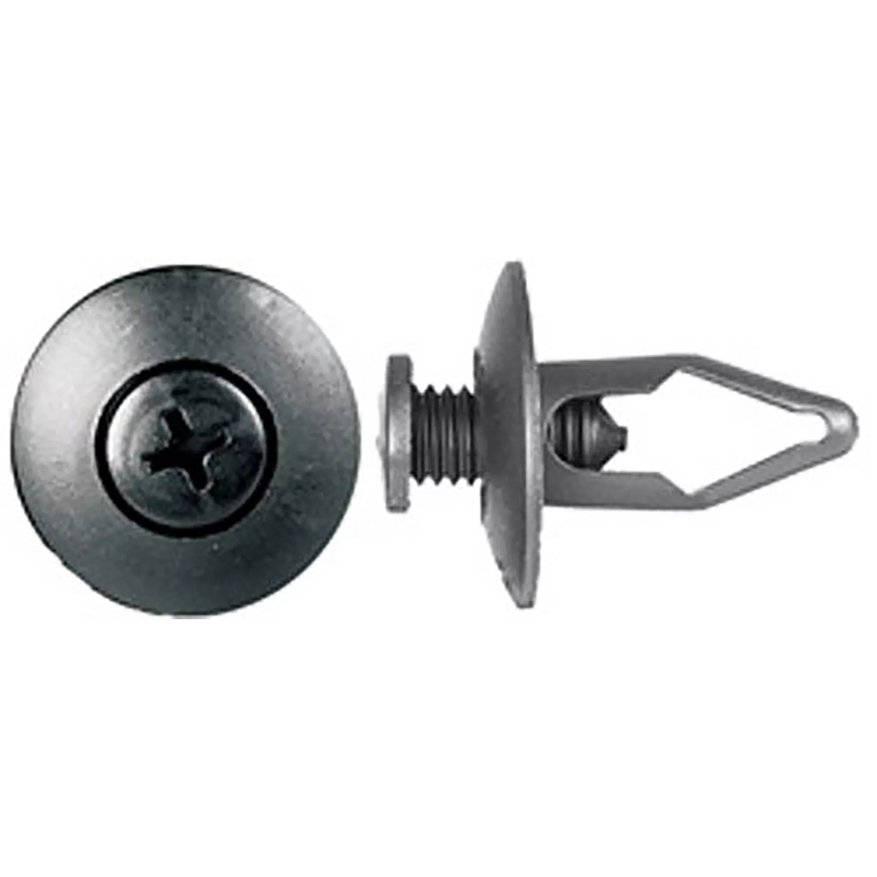 Black Nylon Inside Fender Phillips Screw Push Retainer Clip 5/16" Hole 18 MM Stem - 25 Pack