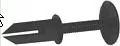 Black Nylon Instrument Panel Grille Retainer With Textured Head 1/4" (6.4mm) Hole Size - 25 or 100 Pack