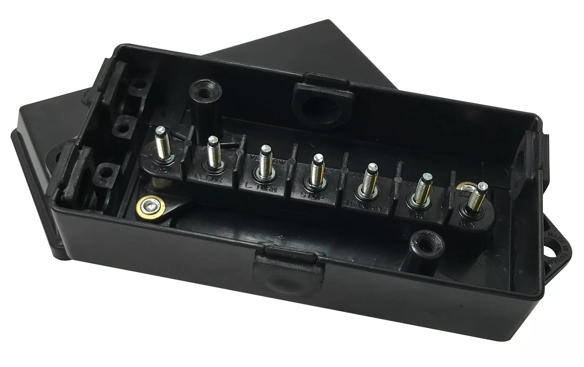 Black Plastic Seven Stud Terminal Weather Junction Box