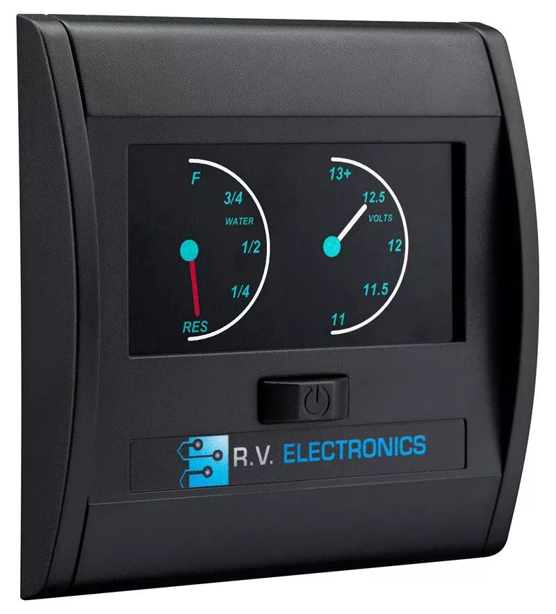 Black Single LCD Water Tank Level Indicator 1 x Water, 1 x Voltmeter Gauge LCD0189