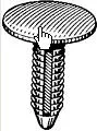 Black Universal Nylon Weather-Strip Retainer Head Diameter 3/8",Stem Diameter 7/32", Stem Length 3/8 - 25 or 100 Pack
