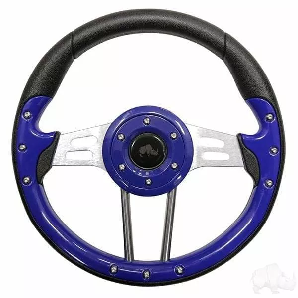 Blue 13" Aviator 4 Golf Cart Steering Wheel with Adapter Hub