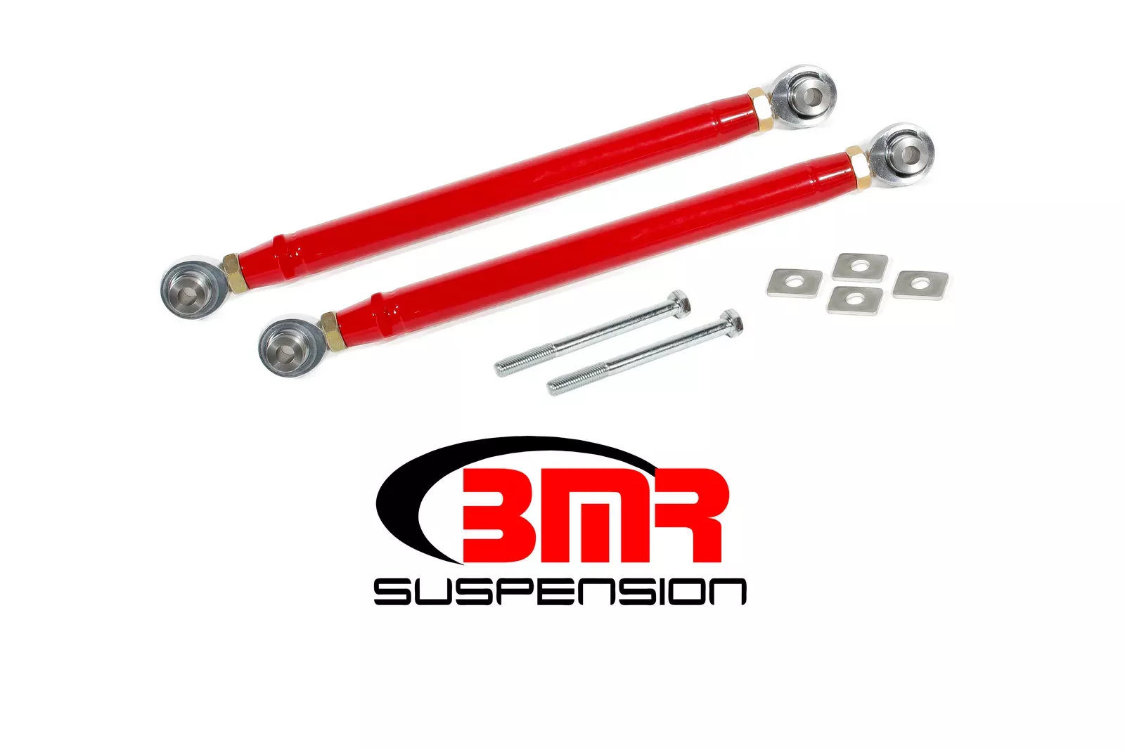 BMR Suspension -BMR SUSPENSION Toe Rod, Rear, Adjustable, Spherical Rod Ends, Steel, Red Powder Coat, Compatible with/Replacement for Chevy Camaro 2016, Kit (TR007R)