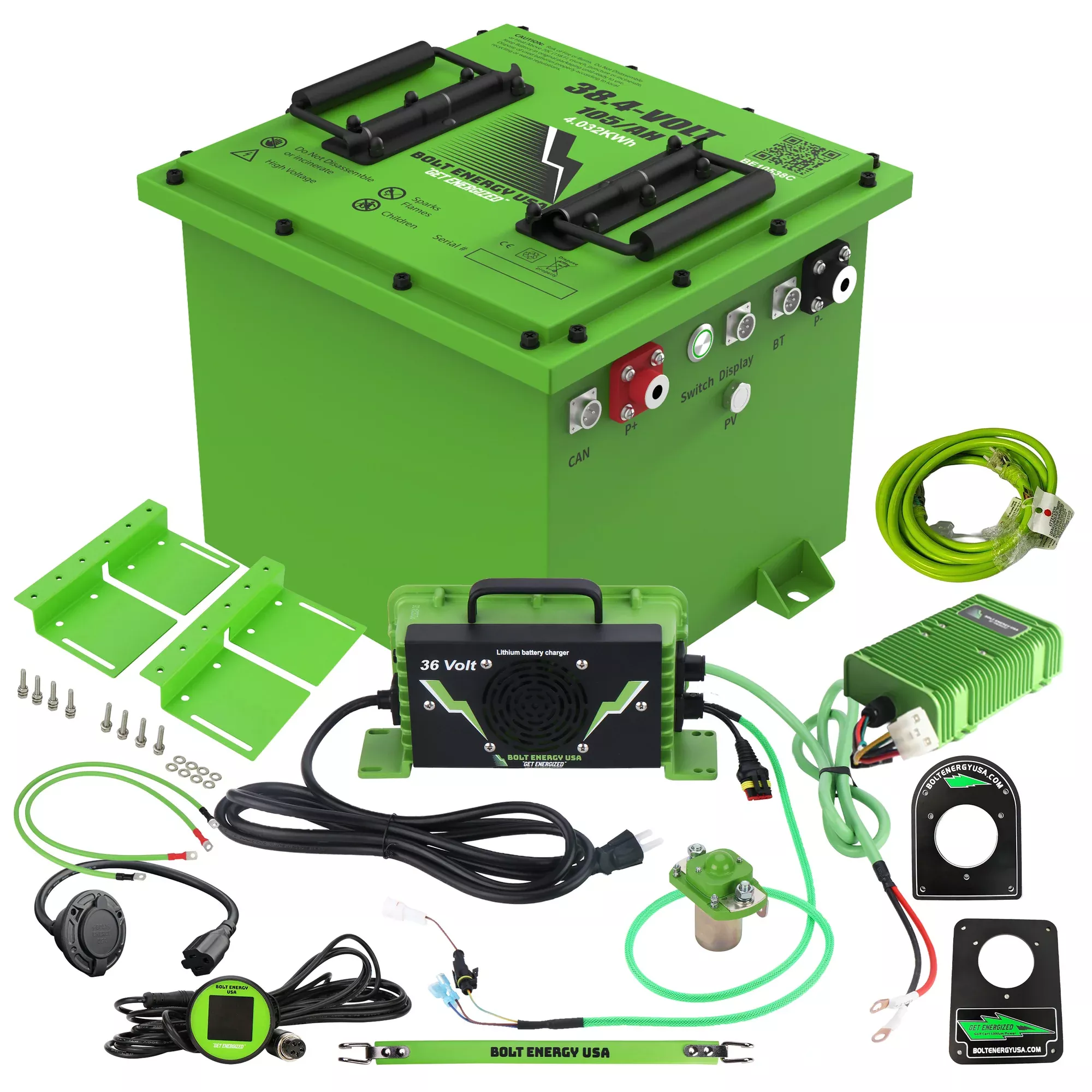 Bolt Energy 38.4V 105Ah LiFePO4 Lithium Battery Kit for Yamaha G1, G8, G9, G14 & G16 Golf Carts