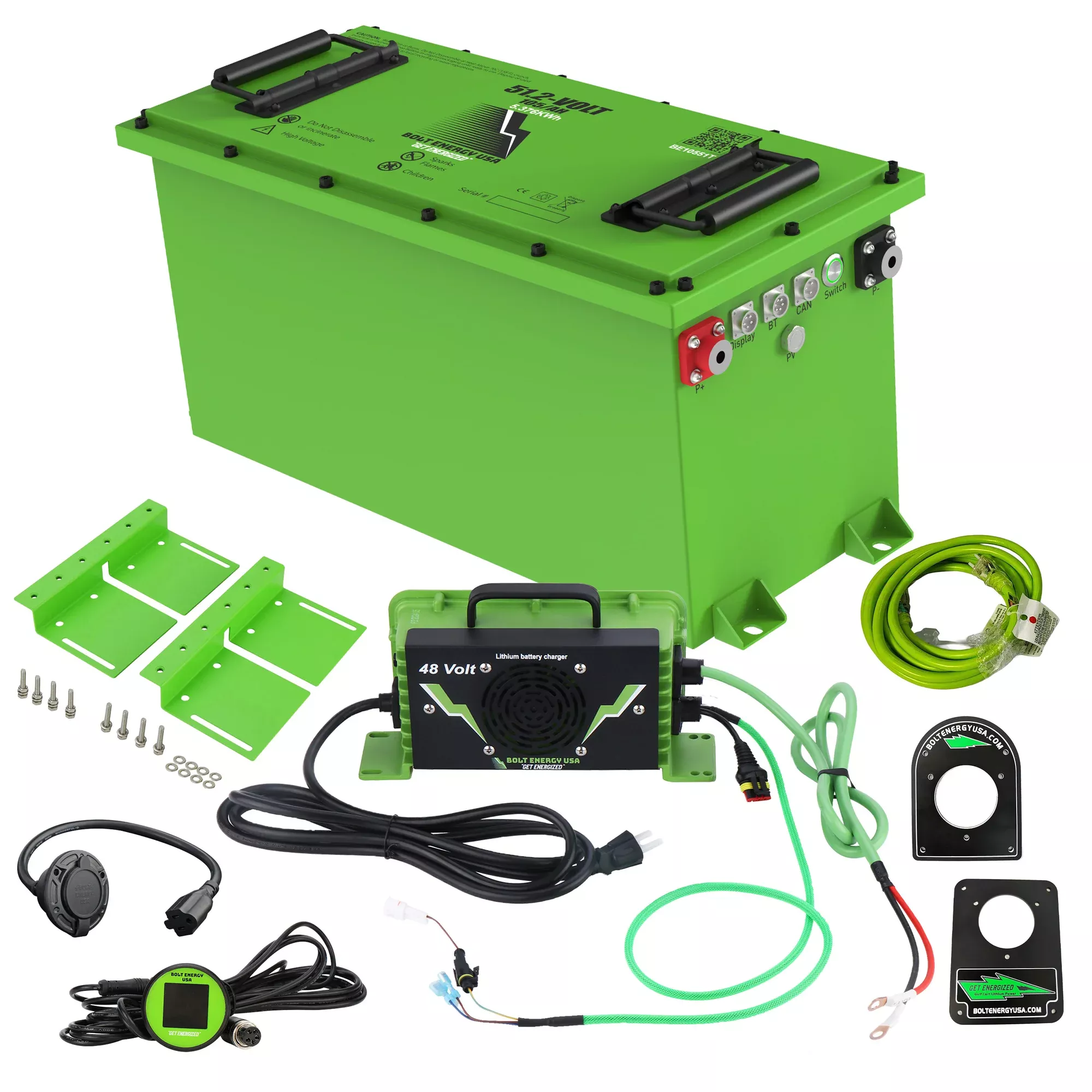 Bolt Lithium Battery for EZGO TXT & Express – 51.2V 105Ah Kit | 12-Year Warranty