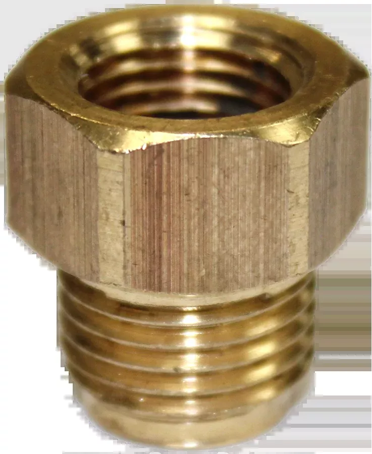 Brass Inverted Flare Brake Line Adapter - 3/16" (1/2"-20 Female) to 3/16" (9/16"-18 Male) - Each