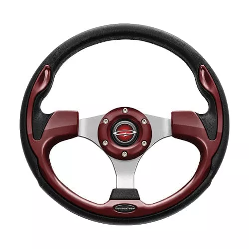 Burgundy Doubletake Pilot Golf Cart Steering Wheel and Adapter