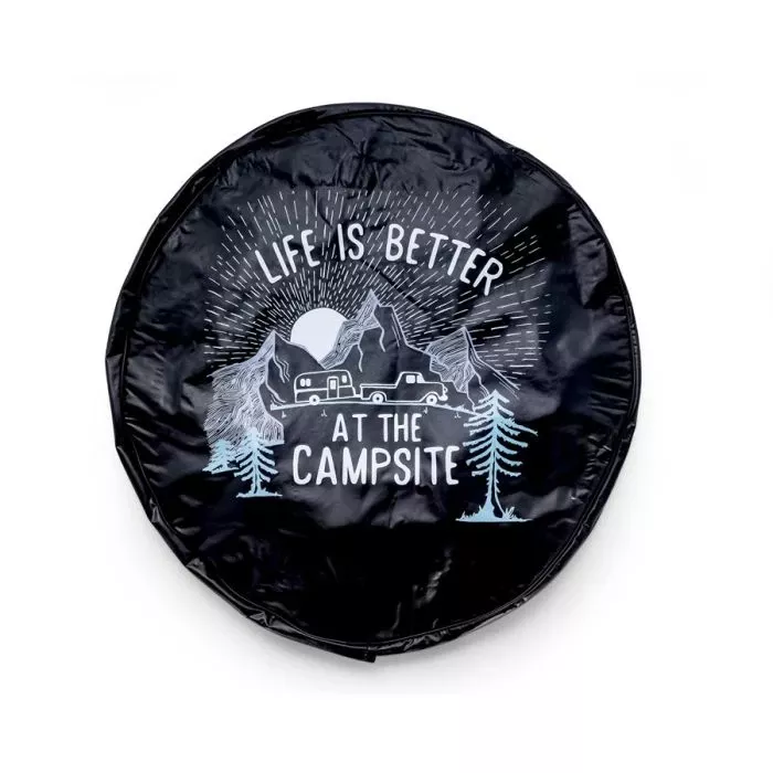 Camco Life Is Better At The Campsite Black Vinyl 29″ RV Camper Sunset Design Spare Tire Cover
