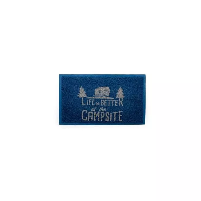 Camco Life Is Better At The Campsite Blue Scrub Rug