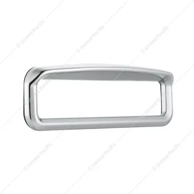 Chrome Bezel With Visor For 4-3/8" X 7/8" Kenworth Glove Box Emblem