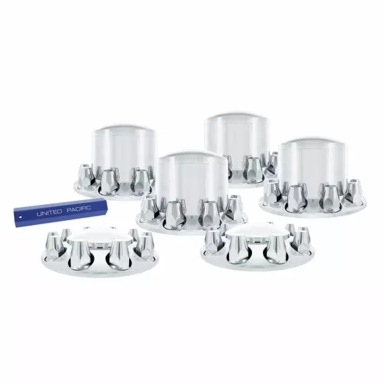 Chrome Dome Axle Cover Combo Kit With 33mm Standard Thread-On Nut Covers & Nut Cover Tool