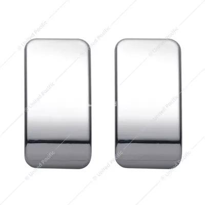 CHROME PLASTIC BLANK SWITCH COVERS FOR KENWORTH T680, T880, W990 (CARD OF 2)