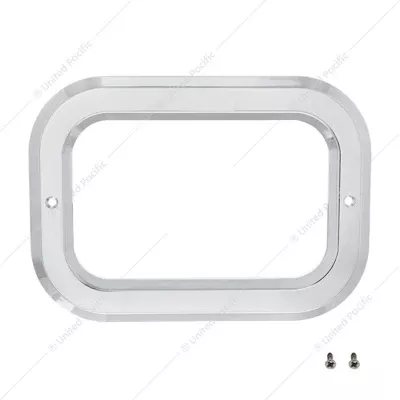 Chrome Plastic Rectangular Light Bezel without Visor