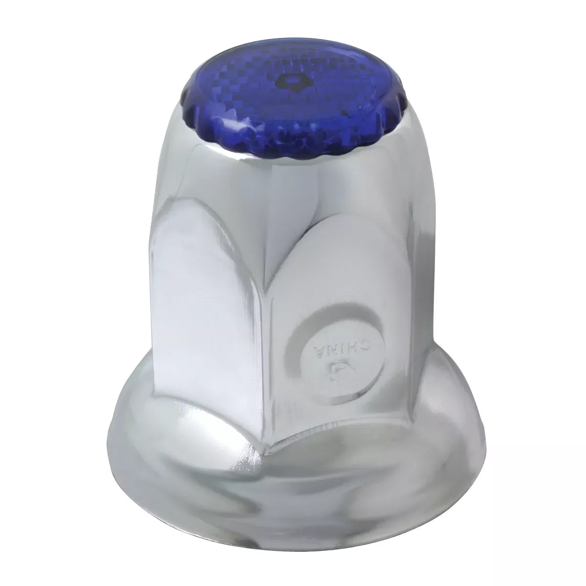 Chrome Steel Reflector 33mm Push-On Lug Nut Cover w/ Flange